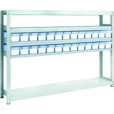 トラスコ中山 TRUSCO スチールラック M2型軽中量棚 H1200 樹脂透明引出付 小X26 M2-4635-C26 1台(1個)（直送品）