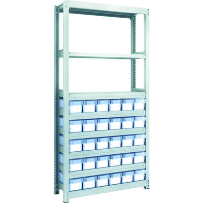 トラスコ中山 TRUSCO スチールラック M2型軽中量棚 H1800 樹脂透明引出付 小X30 M2-6338-C30 1台(1個)（直送品）