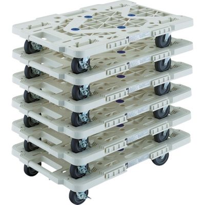 TRUSCO まとめ買い 樹脂製平台車 ルートバン MPKー600JSーW 6台セット MPK-600JS-W-M6 1セット(6台)（直送品）