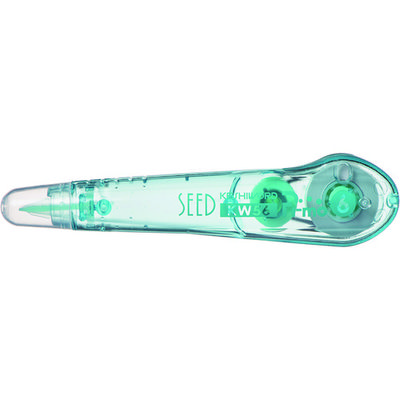 シード 修正テープ ケシワードぴーも 使い切りタイプ グリーン 6mm KW56 1個 856-0077（直送品）