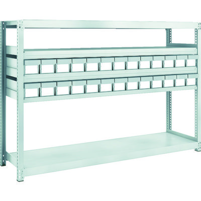 トラスコ中山 TRUSCO スチールラック M2型軽中量棚 H1200 樹脂NG引出付 小X26 M2-4645-E26 1台(1個)（直送品）