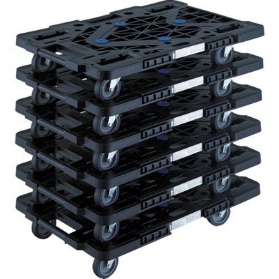 TRUSCO まとめ買い 樹脂製平台車 ルートバン MPKー600JーBK 6台セット MPK-600J-BK-M6 1セット(6台)（直送品）