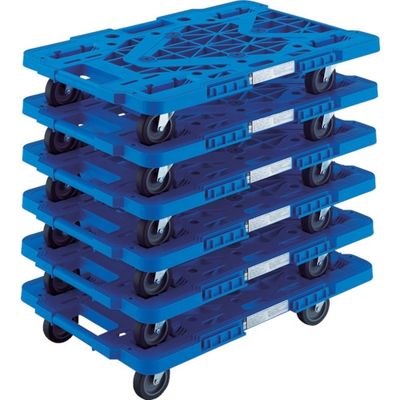 TRUSCO まとめ買い 樹脂製平台車 ルートバン MPKー600JーB 6台セット MPK-600J-B-M6 1セット(6台)（直送品）