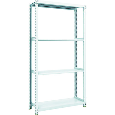 トラスコ中山 TRUSCO スチールラック M1型抗菌塗装ボルトレス軽量棚900X320XH1800 4段 M1-6334 1台(1個)（直送品）