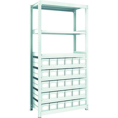 トラスコ中山 TRUSCO スチールラック M2型軽中量棚 H1800 スチール引出付 小X30 M2-6348-A30 1台(1個)（直送品）