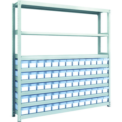 トラスコ中山 TRUSCO スチールラック M2型軽中量棚 H1800 樹脂透明引出付 小X65 M2-6638-C65 1台(1個)（直送品）