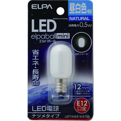 朝日電器 ELPA LEDナツメ形E12 LDT1N-G-E12-G100 1個 828-9961（直送品）