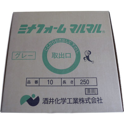 酒井化学工業 ミナ 弾性シーラントバックアップ材 ミナフォームマルマル #10 10mmφ×250m グレー MM-10G 1箱(1本)（直送品）