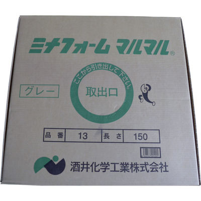 酒井化学工業 ミナ 弾性シーラントバックアップ材 ミナフォームマルマル #13 13mmφ×150m グレー MM-13G 1箱(1本)（直送品）