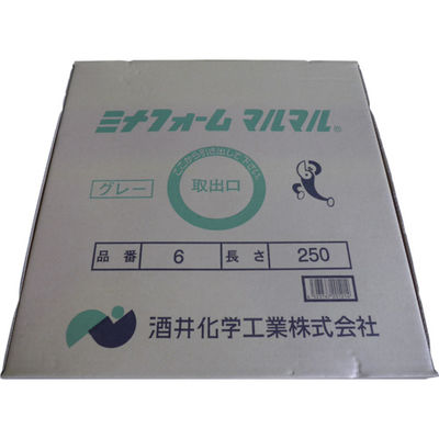 酒井化学工業 ミナ 弾性シーラントバックアップ材 ミナフォームマルマル #6 6mmφ×250m グレー MM-6G 1箱(1本)（直送品）