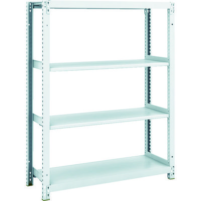 トラスコ中山 TRUSCO スチールラック M1型抗菌塗装ボルトレス軽量棚900X320XH1200 4段 M1-4334 1台(1個)（直送品）