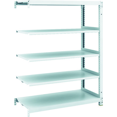 TRUSCO スチールラック M1型抗菌塗装ボルトレス軽量棚900X420XH1200 5段 連結 M1-4345B 1台(1個)（直送品）