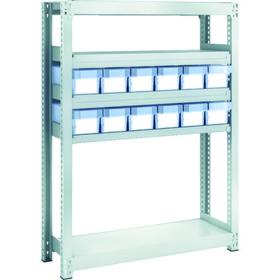 トラスコ中山 TRUSCO スチールラック M2型軽中量棚 H1200 樹脂透明引出付 小X12 M2-4335-C12 1台(1個)（直送品）