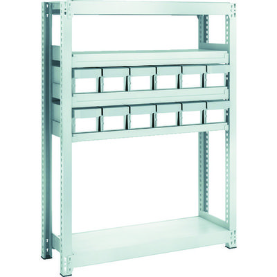 トラスコ中山 TRUSCO スチールラック M2型軽中量棚 H1200 樹脂NG引出付 小X12 M2-4335-E12 1台(1個)（直送品）