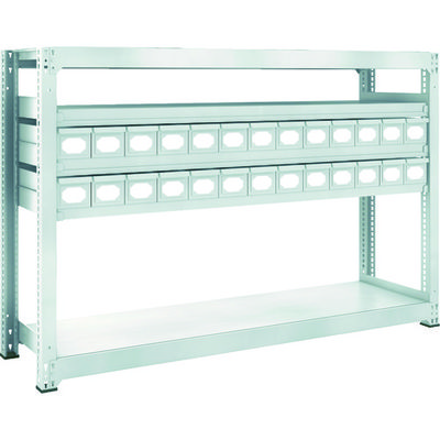 トラスコ中山 TRUSCO スチールラック M3型中量棚 H1200 スチール引出付 小X26 M3-4655-A26 1台(1個)（直送品）