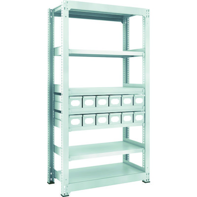 トラスコ中山 TRUSCO スチールラック M3型中量棚 H1800 スチール引出付 小X12 M3-6357-A12 1台(1個)（直送品）