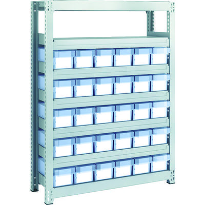 トラスコ中山 TRUSCO スチールラック M2型軽中量棚 H1200 樹脂透明引出付 小X30 M2-4337-C30 1台(1個)（直送品）