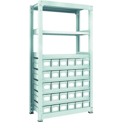 トラスコ中山 TRUSCO スチールラック M3型中量棚 H1800 スチール引出付 小X30 M3-6358-A30 1台(1個)（直送品）