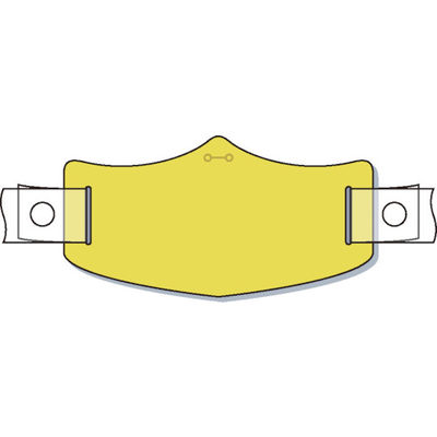 つくし工房 つくし e帽章 黄無地 ヘルメット用樹脂バンド付 WE-102H 1枚 855-3175（直送品）
