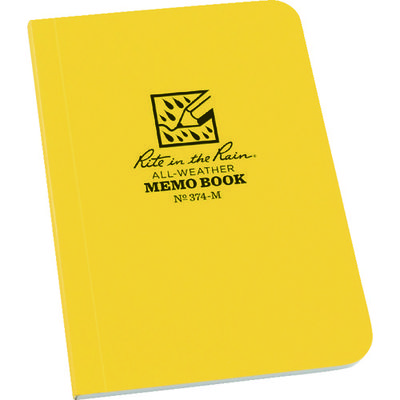 Rite in the Rain RITR 3 1/2X5 ソフトカバーブック 横開きタイプ イエロー 374-M 1冊 835-3869（直送品）
