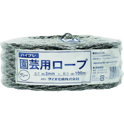 イノベックス Dio 園芸用ロープ グレー 太さ2mmX長さ100m 261395 1巻 836-4684（直送品）