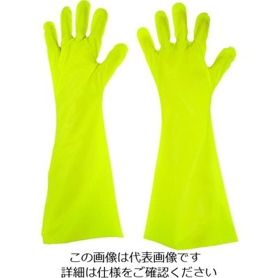 東京パック エンボス手袋ロング五本絞り イエロー L YL45L 1袋(50枚) 836-3717（直送品）