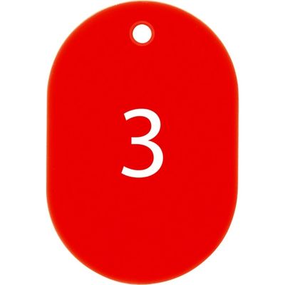 オープン工業 OP 番号札 小 番号入り1~25 赤 (25枚入) BF-70-RD 1箱(25枚) 835-5209（直送品）