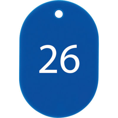 オープン工業 OP 番号札 小 番号入り26~50 青 (25枚入) BF-71-BU 1箱(25枚) 835-5212（直送品）