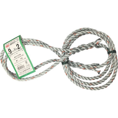 ユタカメイク 台付ロープ PE&PP混紡ロープ 9mmX2m DR-92 1本 855-2736（直送品）
