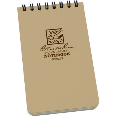 Rite in the Rain RITR 3X5 トップスパイラル ノートブック ユニバーサル タン 935T 1冊 835-3943（直送品）