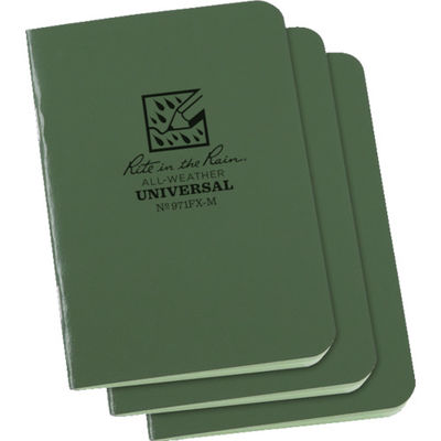 RITR 3 1/4X4 5/8 ミニステイプルノートブック(3冊セット)ユニバーサル・グリーン 971FX-M 1セット(3冊)（直送品）