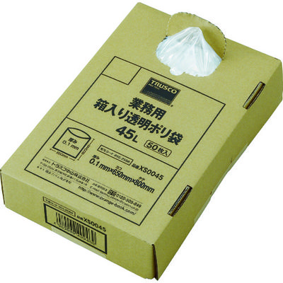 トラスコ中山 TRUSCO まとめ買い 業務用ポリ袋 透明・箱入 0.1×45L (50枚入) XS0045 1箱(50枚)（直送品）