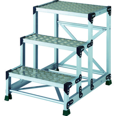 トラスコ中山 TRUSCO アルミ合金製作業台 縞鋼板 3段 高さ0.75m 600X400 TSFC-3675 1台 855-7683（直送品）