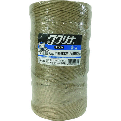 ユタカメイク 荷造り紐 ジュート麻バインダー用 14番 6本撚 850m M129 1巻 828-0810（直送品）