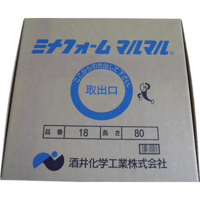 酒井化学工業 ミナ 弾性シーラントバックアップ材 ミナフォームマルマル #18 18mmφ×80m MM18 1箱(1本) 828-9133（直送品）