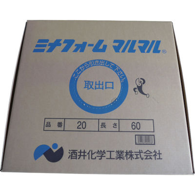 酒井化学工業 ミナ 弾性シーラントバックアップ材 ミナフォームマルマル #20 20mmφ×60m MM20 1箱(1本) 828-9134（直送品）