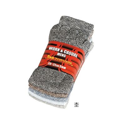 川西工業 5本指ソックス 杢 1束(5足入) 6064 1束(5足) 3-7300-02（直送品）