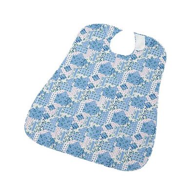 アズワン さわやか食事用エプロン パッチワーク ブルー 7-3062-01 1袋(1枚)（直送品）