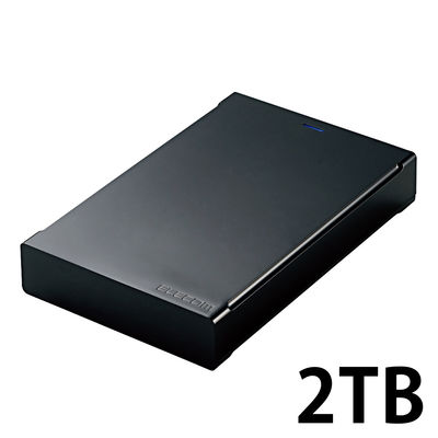HDD (ハードディスク) 外付け ポータブル 2TB ブラック ELP-CED020UBK エレコム 1台（直送品）