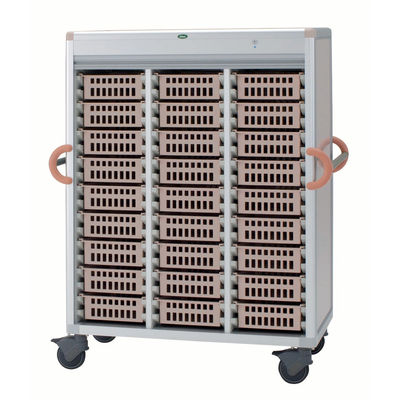 注射薬カート（27床用） 本体：ピーチ×バスケット：透明 C34-TNS318SA サカセ化学工業（直送品）