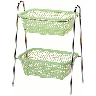 脱衣カゴ（2段式） DP-20 大信工業 ブルー　マツヨシカタログ（直送品）