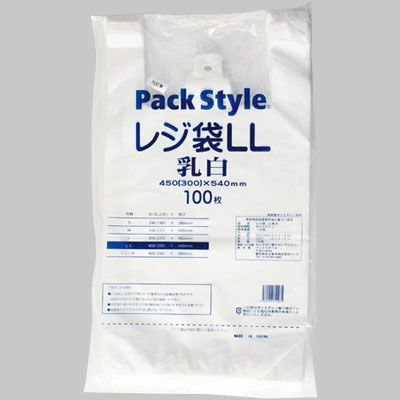 【レジ袋】 パックスタイル PS レジ袋 LL 乳白 1セット（1000枚：100×10）（直送品）