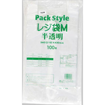 パックスタイル PS レジ袋 M 半透明 00440646 1包：2000枚（100×20）（直送品）