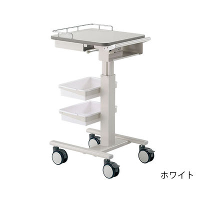 アズワン ナースカート(昇降タイプ) ホワイト 7-4313-01 1台（直送品）