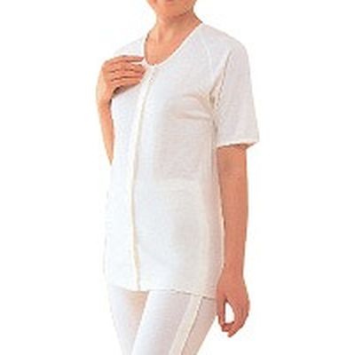 神戸生絲 ワンタッチ肌着 婦人用 前開き5分袖 S No.51　【介護用衣類】介援隊カタログ U0085（直送品）