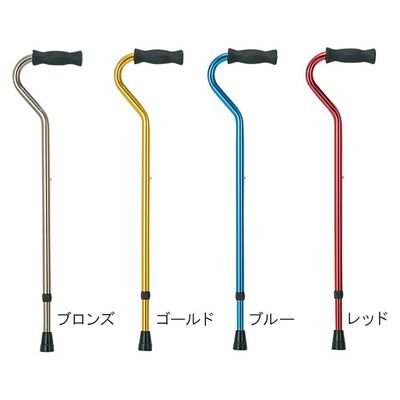 クリスタル産業 プッシュボタン型アルミケイン (レッド) 7-1839-04 1本（直送品）