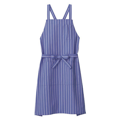 ボンマックス バッククロス胸当てエプロン（ストライプ） ブルー