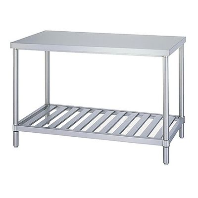 シンコー ステンレス作業台 (SUS304・スノコ棚仕様) 1500×450×800 WSN-15045 1台 61-0008-78（直送品）