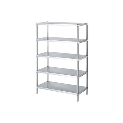 シンコー ステンレスラック (SUS304・ベタ棚5段仕様) 1188×888×1800 RBN5-12090 1式(1個)（直送品）