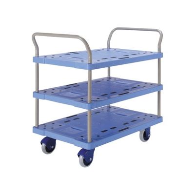 金沢車輌 静音樹脂台車 975×600×970mm (両ハンドル3段) NP-319GS 1個 62-1619-24（直送品）